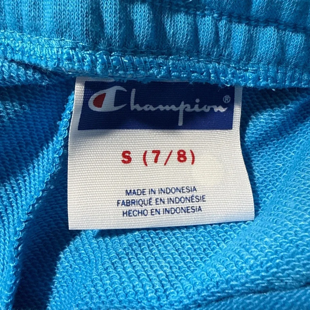 Champion Kids Jogger Sweatpants Blue Rainbow Logo CWG007 Size S 7/8 NEW‎